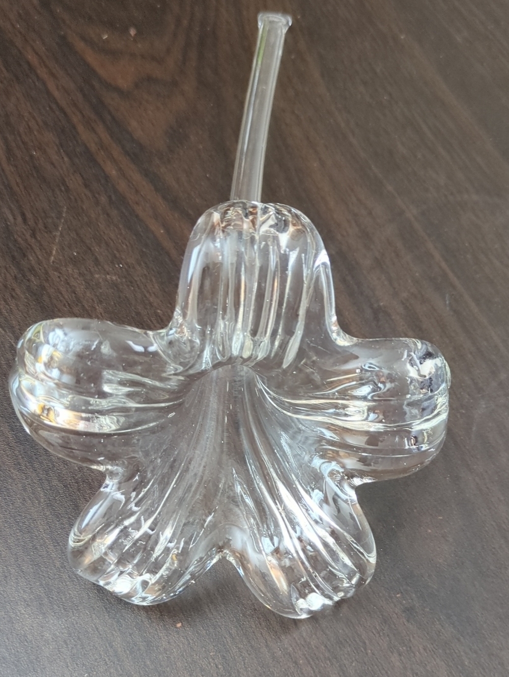 Clear Glass Flower Art Accent